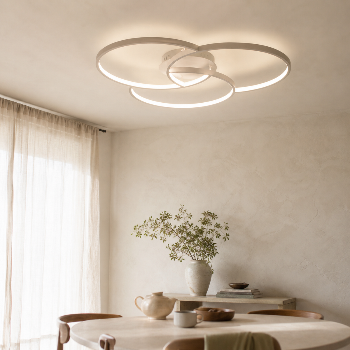 lustre design led rosace trois cercles - Delta
