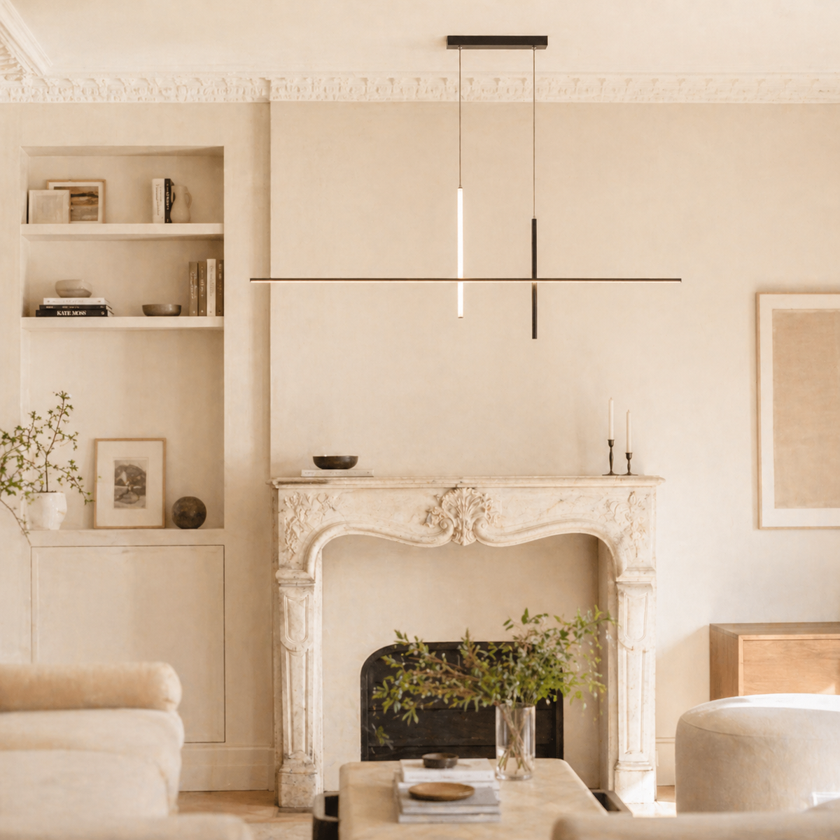 Lustre led minimaliste moderne noir - Lighta