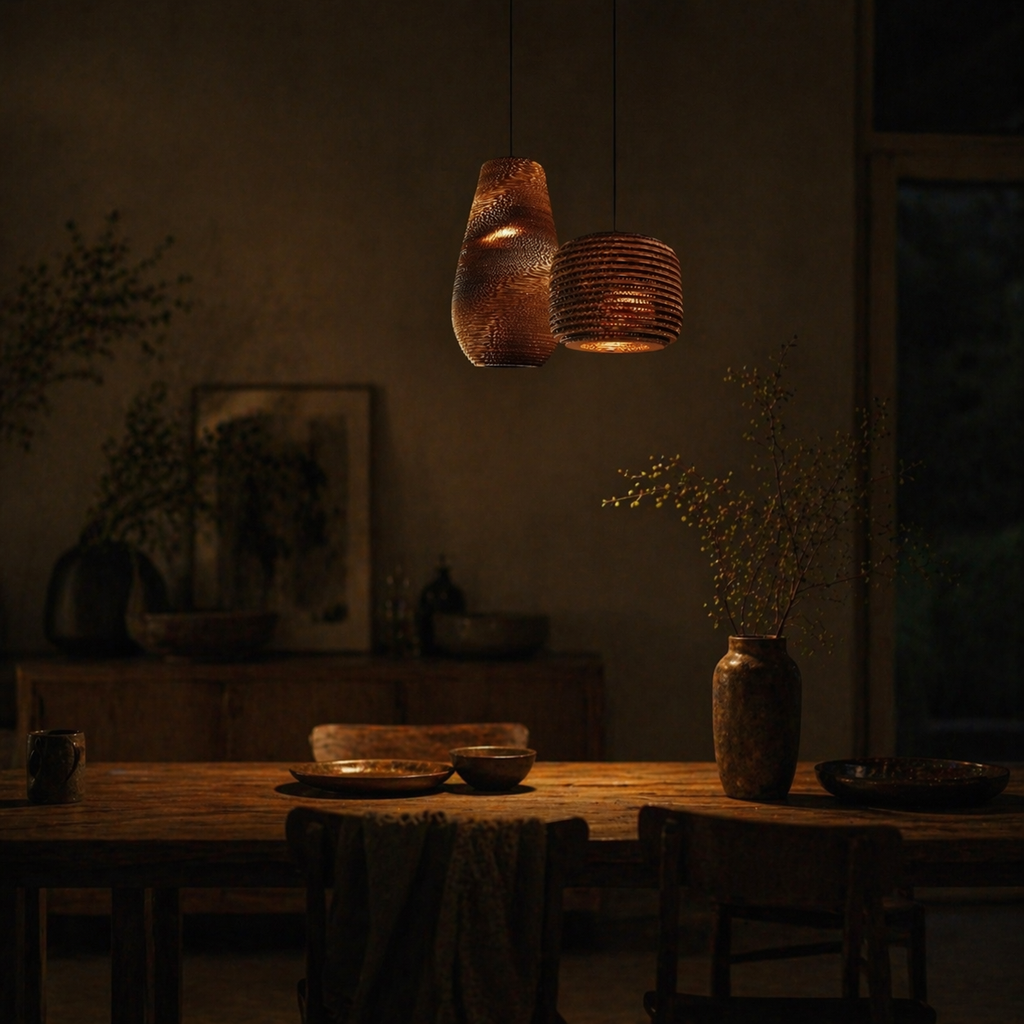 lustre en papier carton - zen