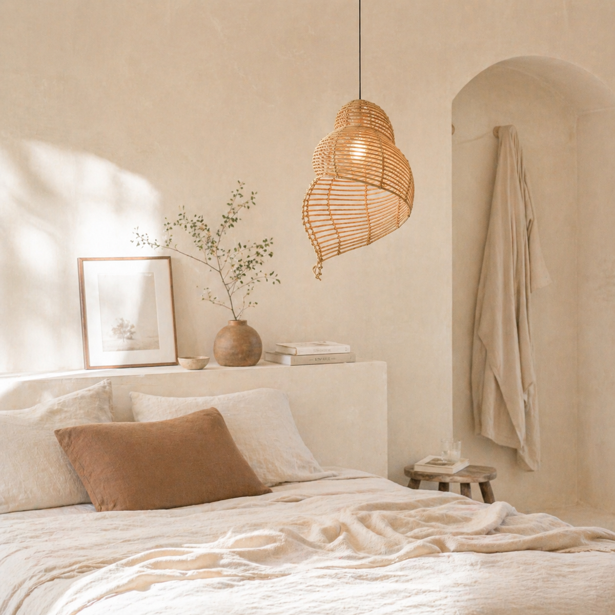 Suspension coquillage spirale en bois - Riso