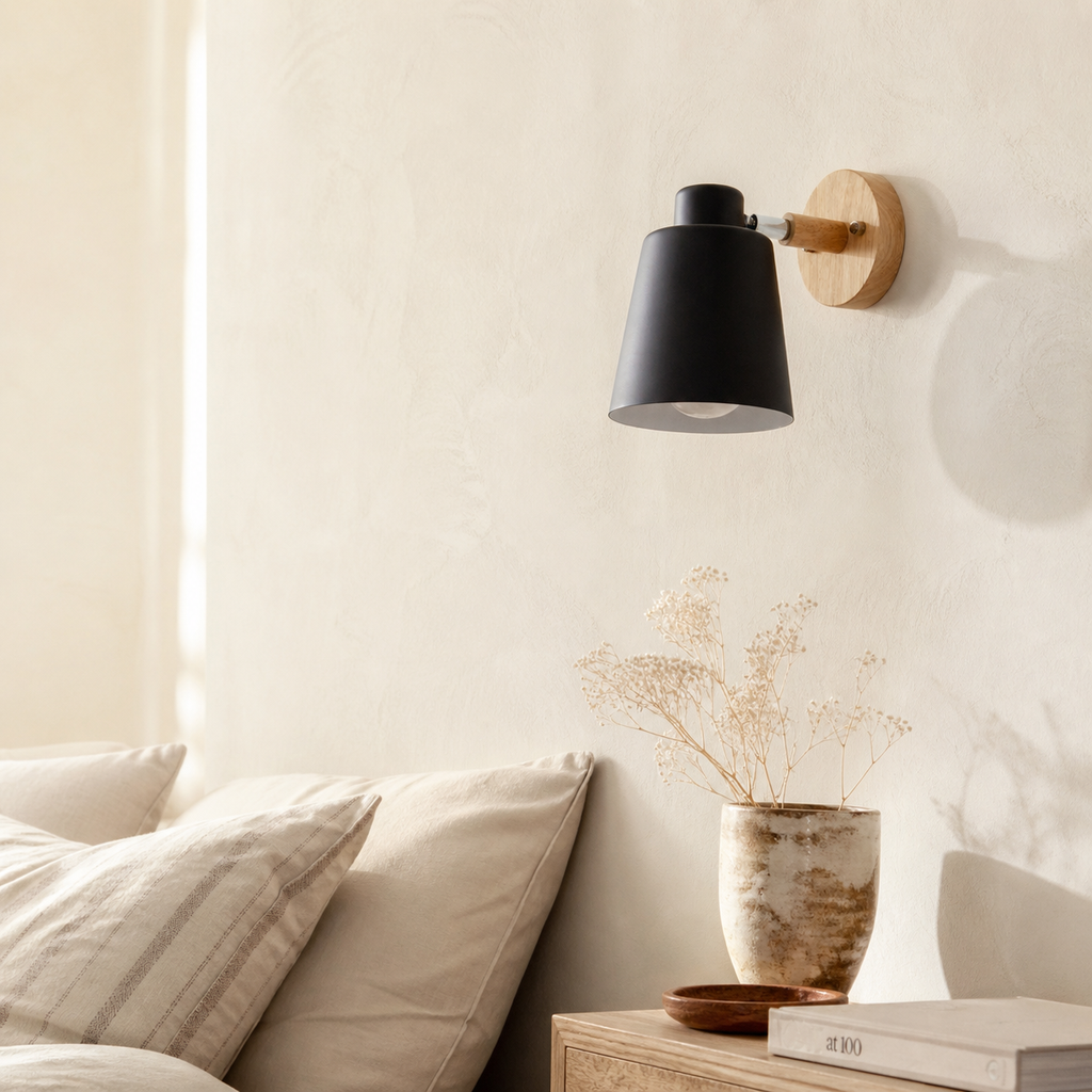 Applique murale led orientable en métal et en bois - Opta