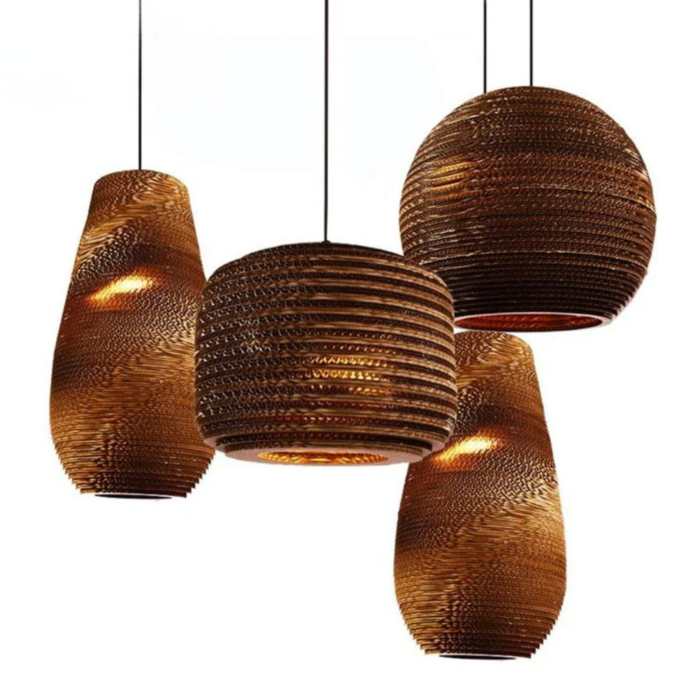 lustre en papier carton (différentes formes) - zen