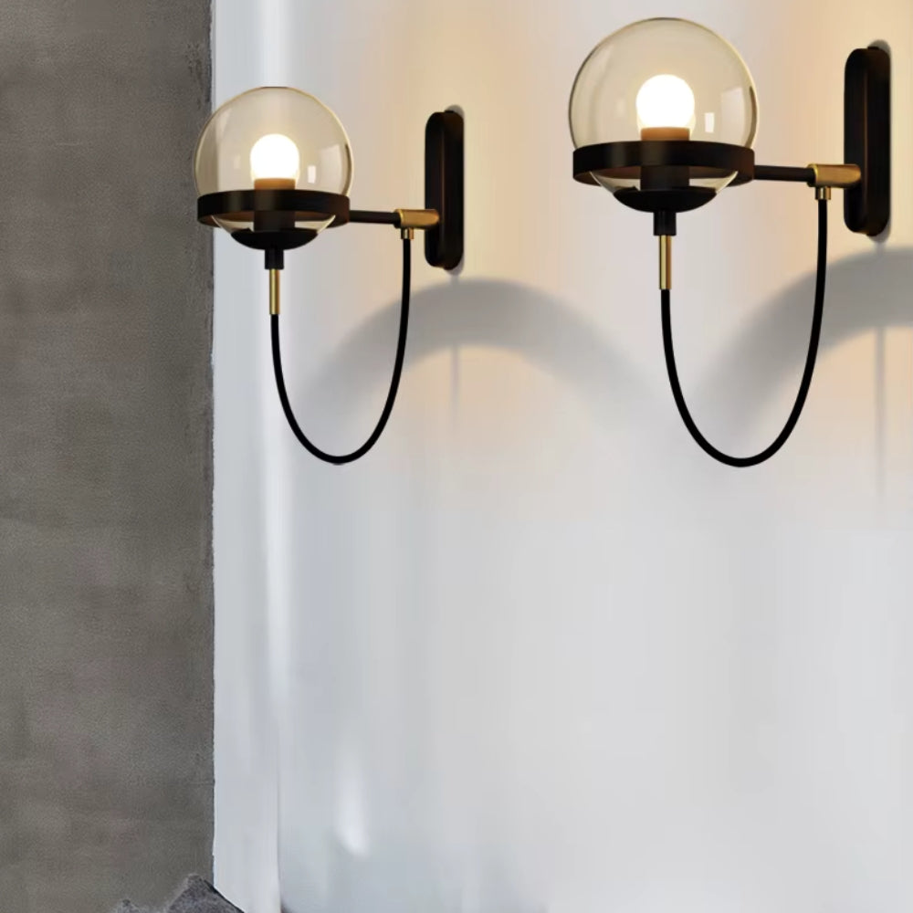 Applique murale led métal et boule en verre - Plano