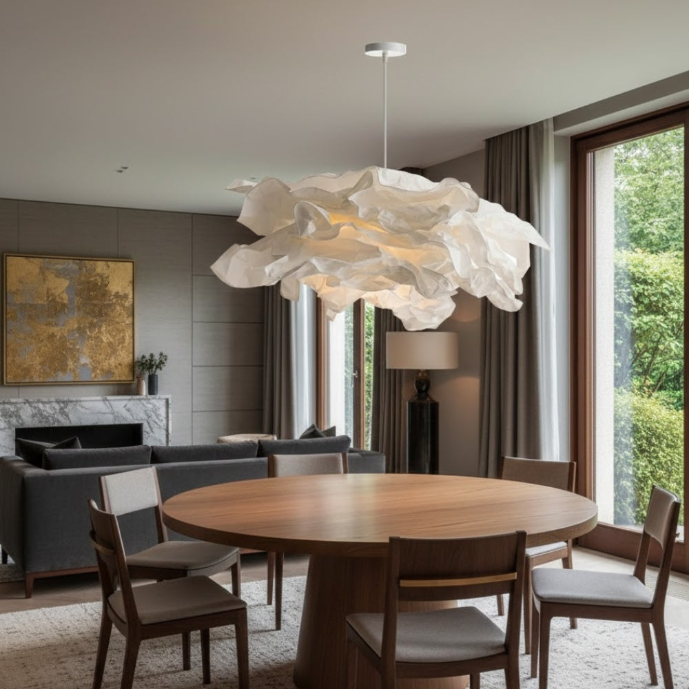 Lustres en papier blanc design fleur - Path