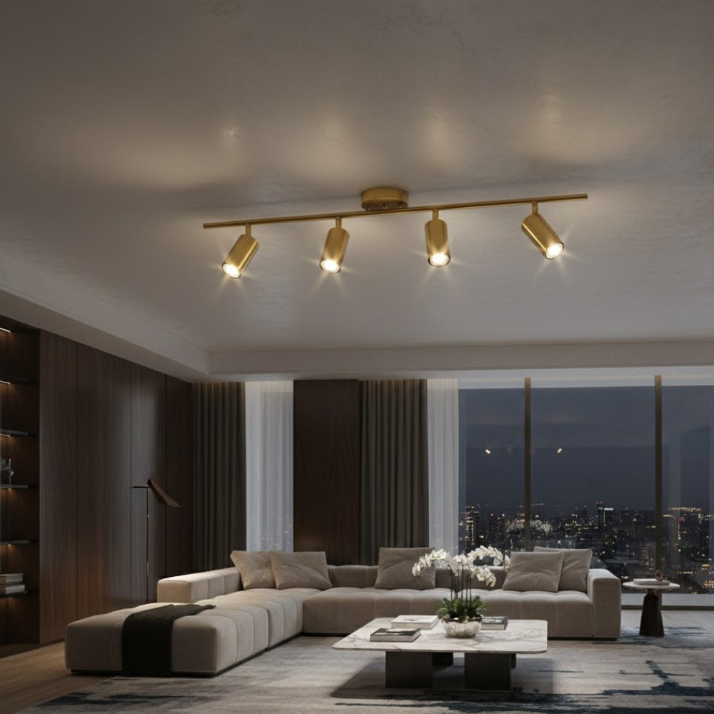 spots plafonnier led en aluminium noir ou doré - Astra