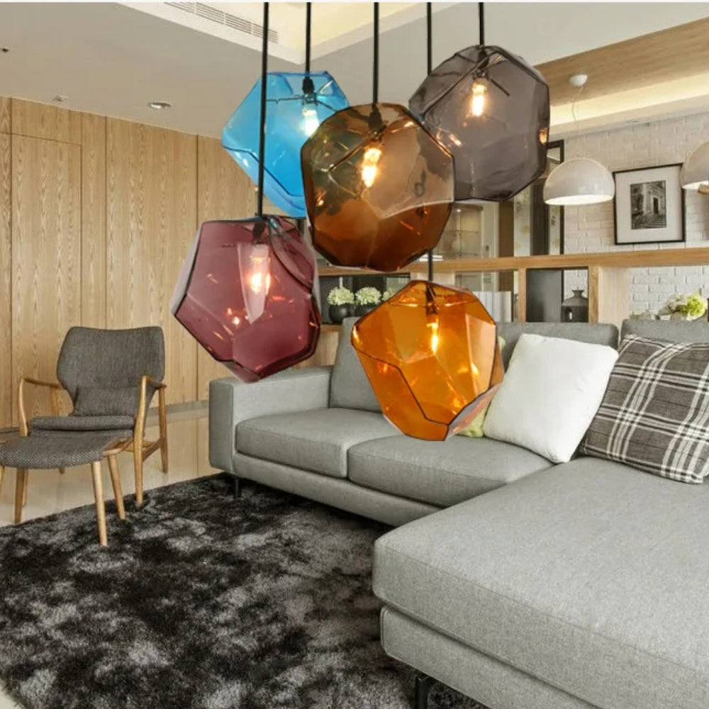 Suspension led design en verre de couleur - Glowix