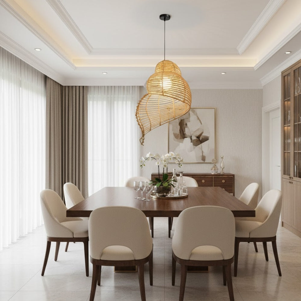 Suspension coquillage spirale en bois - Riso