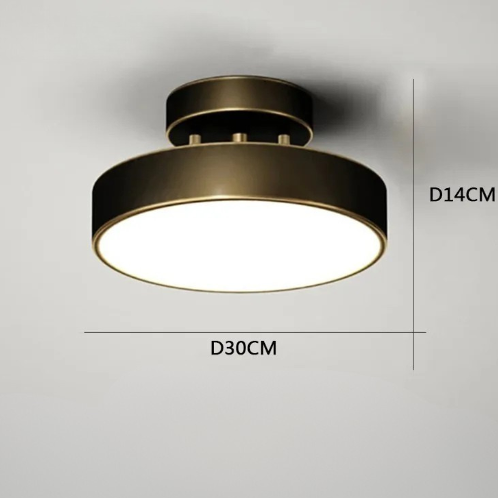 Plafonnier led minimaliste or noir chambre salon - Archi