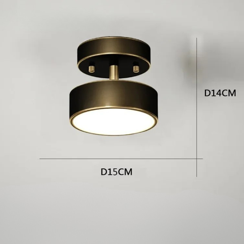 Plafonnier led minimaliste or noir chambre salon - Archi