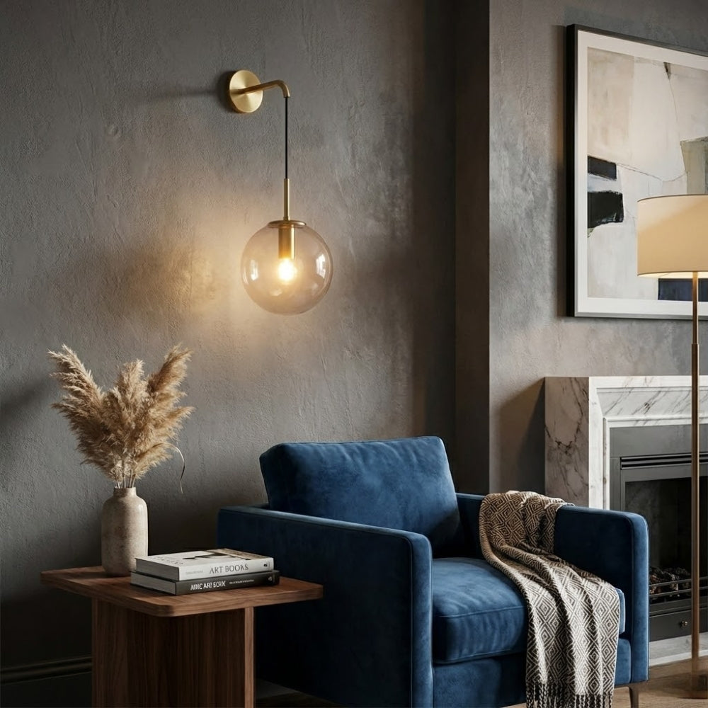 Applique murale avec boule de verre suspendue - Sigma