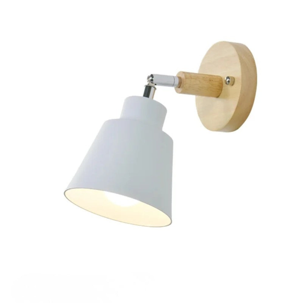 Applique murale led abat-jour orientable en métal et en bois - Opta