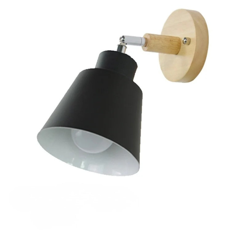 Applique murale led abat-jour orientable en métal et en bois - Opta