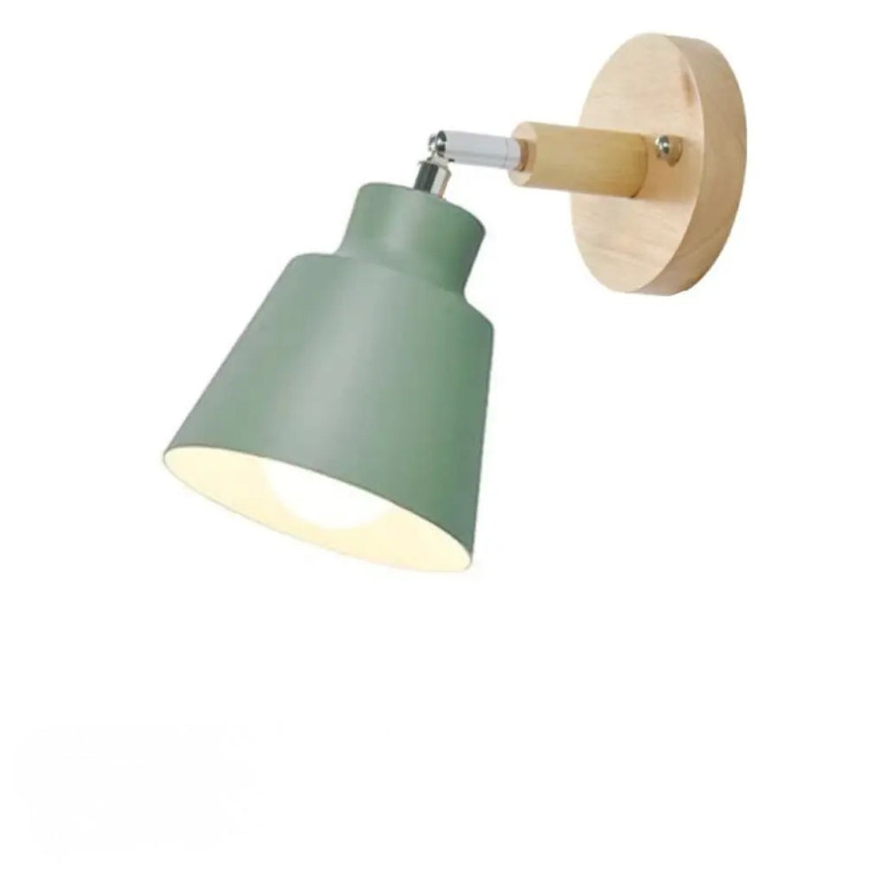 Applique murale led abat-jour orientable en métal et en bois - Opta