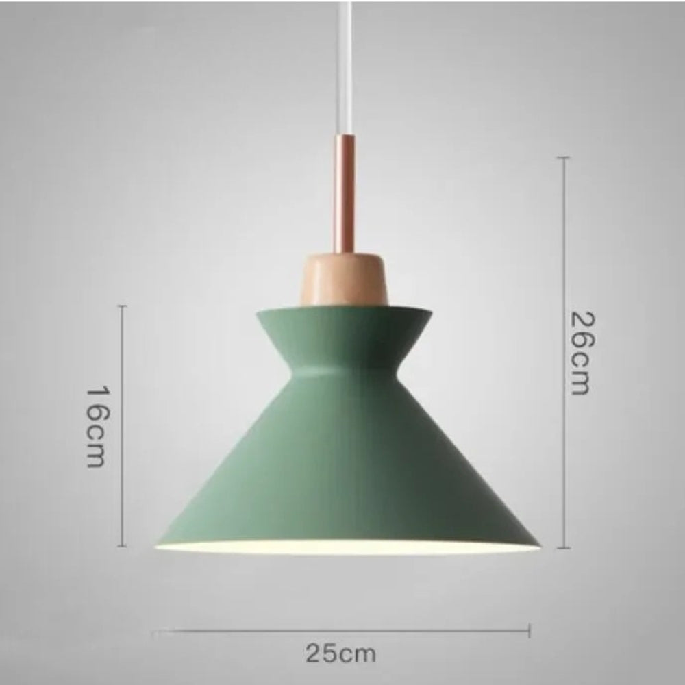Lustre créatif en bois et fer forgé à une tête - Neutr