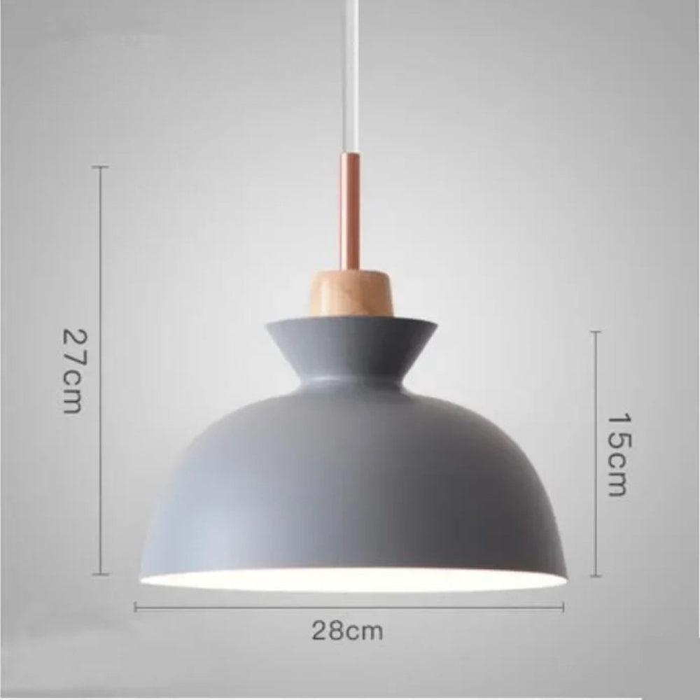 Lustre créatif en bois et fer forgé à une tête - Neutr