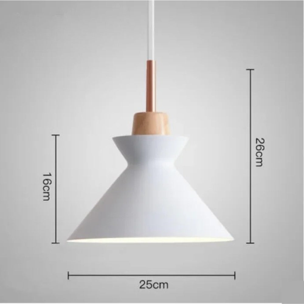 Lustre créatif en bois et fer forgé à une tête - Neutr