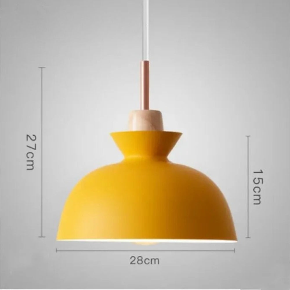 Lustre créatif en bois et fer forgé à une tête - Neutr