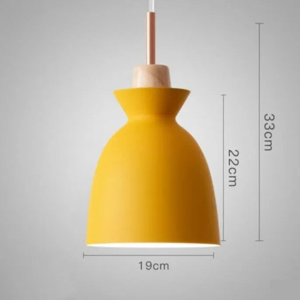 Lustre créatif en bois et fer forgé à une tête - Neutr