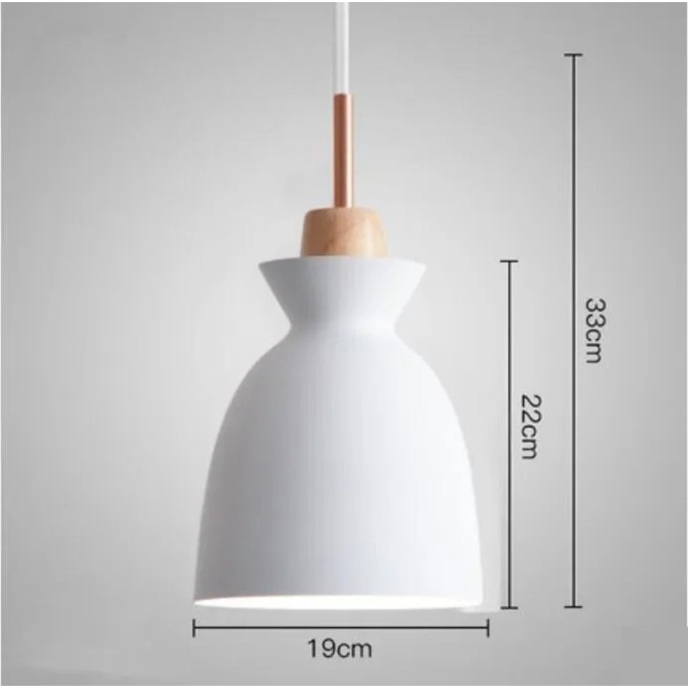 Lustre créatif en bois et fer forgé à une tête - Neutr