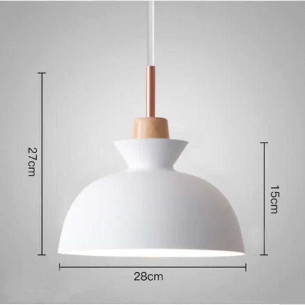 Lustre créatif en bois et fer forgé à une tête - Neutr