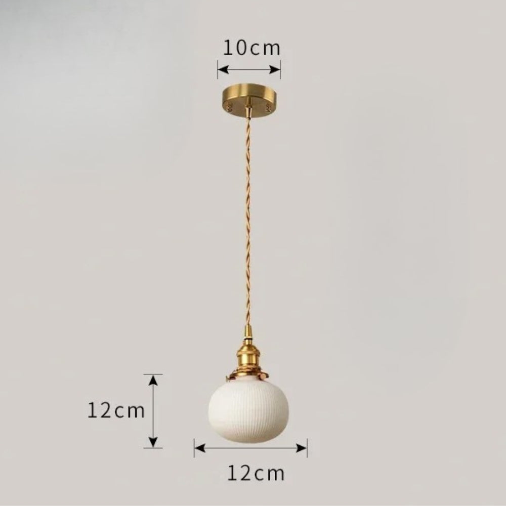 Suspension rétro avec abat-jour en céramique blanc - Plasma