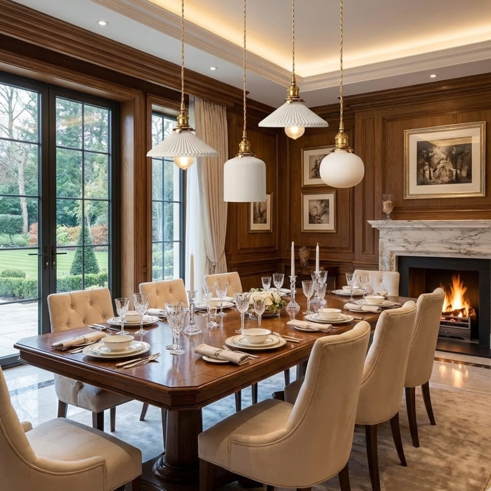 Suspension rétro avec abat-jour en céramique blanc - Plasma