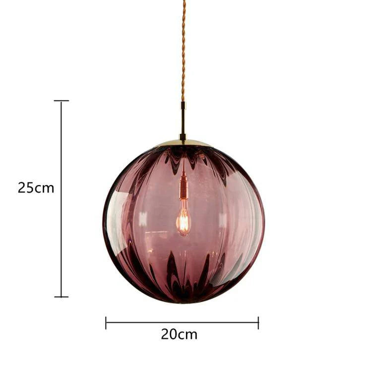 Suspension design à led en boule de verre colorée - Storm