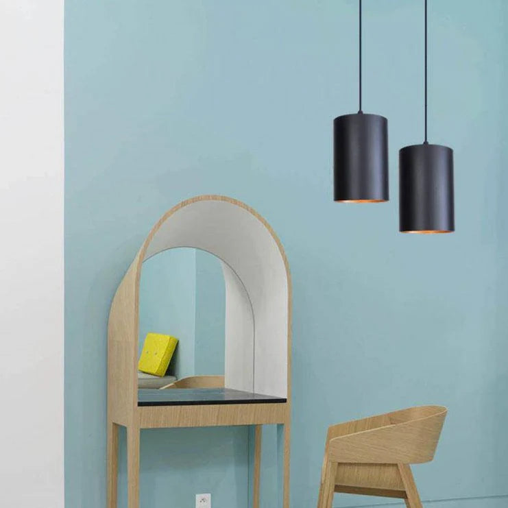 Suspension led en forme de cylindre noir vintage - Terrax